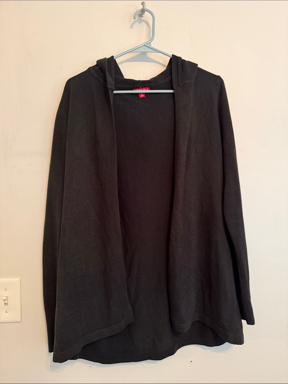 Merona Black Hoodie Cardigan (Size: L)